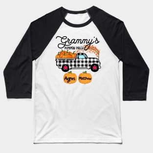 Grammy's Pumpkin Patch Truck Art, Happy Halloween Shirt, Fall Shirt, Grandma Birthday Gift, Personalized Baseball T-Shirt